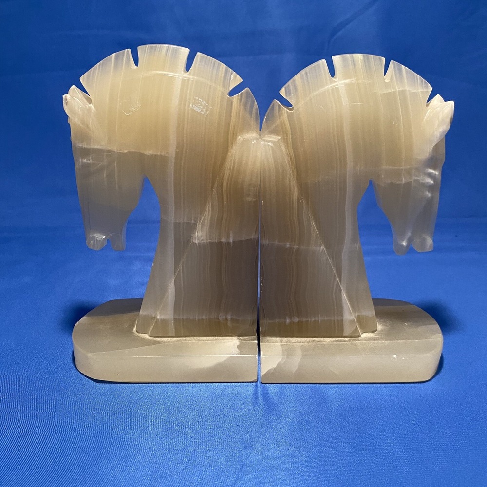 Elegant Cream Horse Head Bookends